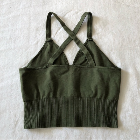 Free People Army Green Good Karma Crop Top - Picture 3 of 6
